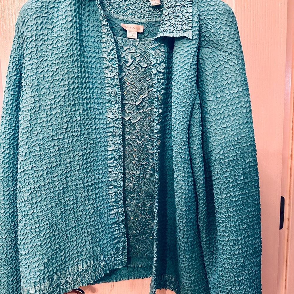 Teal Textured Women's Sweater